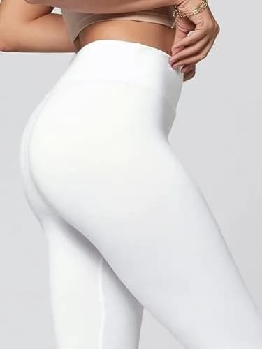 Conceited High Waisted White Capri Leggings | Ultra Soft, Supportive & Breathable (70-120 chars) thumbnail 7