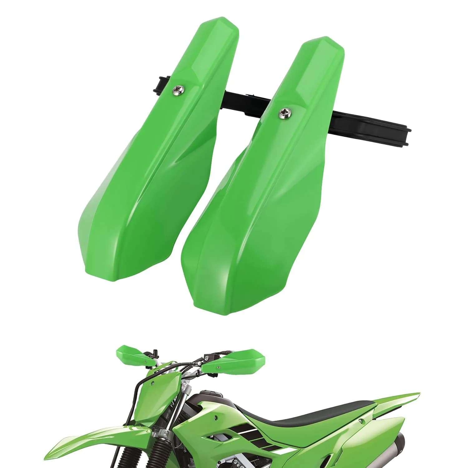 AnXin Motorcycle Handguards 7/8" and 1 1/8" | Handlebar Protection for Dirt Bikes & ATV (70-120 chars) — green