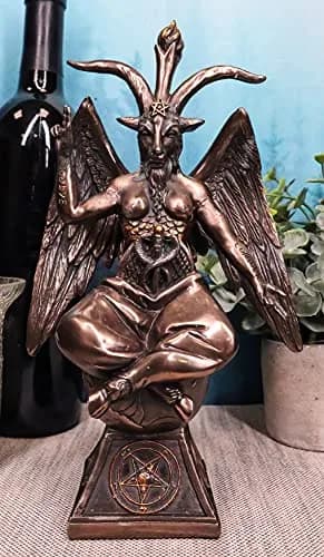 Ebros Gift Sabbatic Goat Baphomet Statue 23.5 cm (9.25" Tall) Bronze Patina | Alchemical Process Idol Figurine thumbnail 1