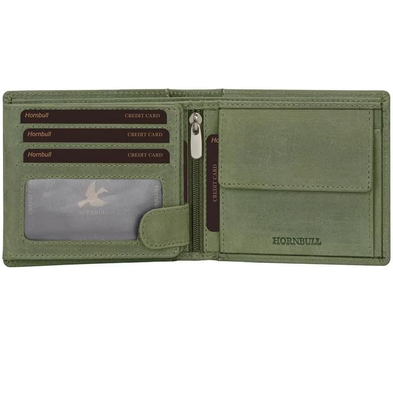 HORNBULL Denial Leather Wallet for Men | RFID Blocking Bi-Fold Wallet (Green) | 7 Card Slots, 2 Money Compartments, 1 Coin Pocket thumbnail 5