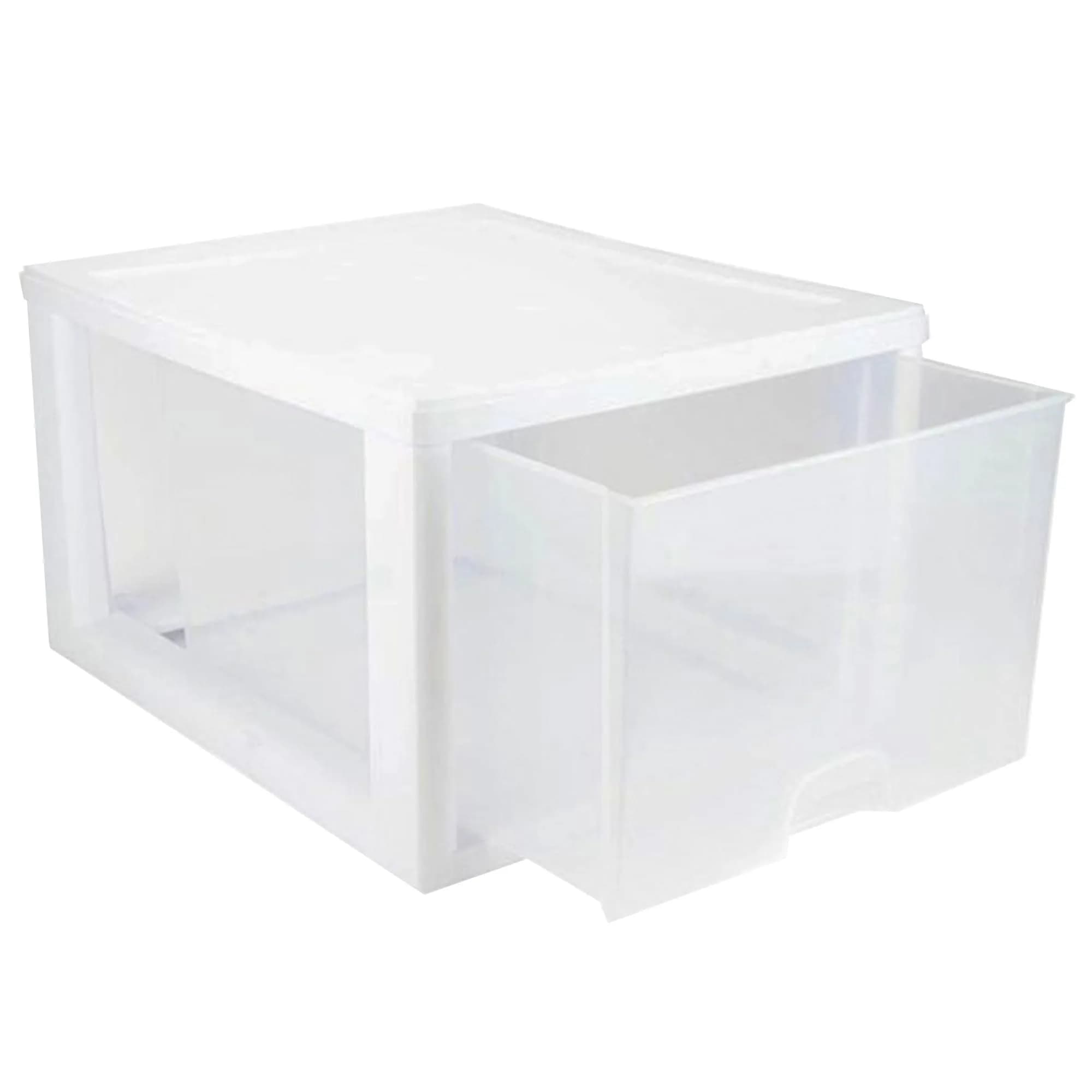 Sterilite 27 Quart Stacking Drawer Storage Organizer (8-Pack, Clear Frame) | Modular & Stackable for Home & Office - view 9