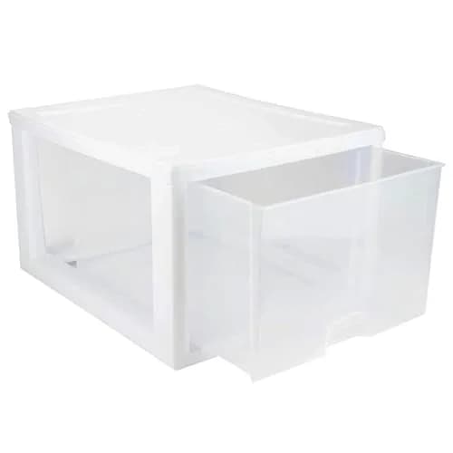 Sterilite 27 Quart Stacking Drawer Storage Organizer (8-Pack, Clear Frame) | Modular & Stackable for Home & Office thumbnail 9