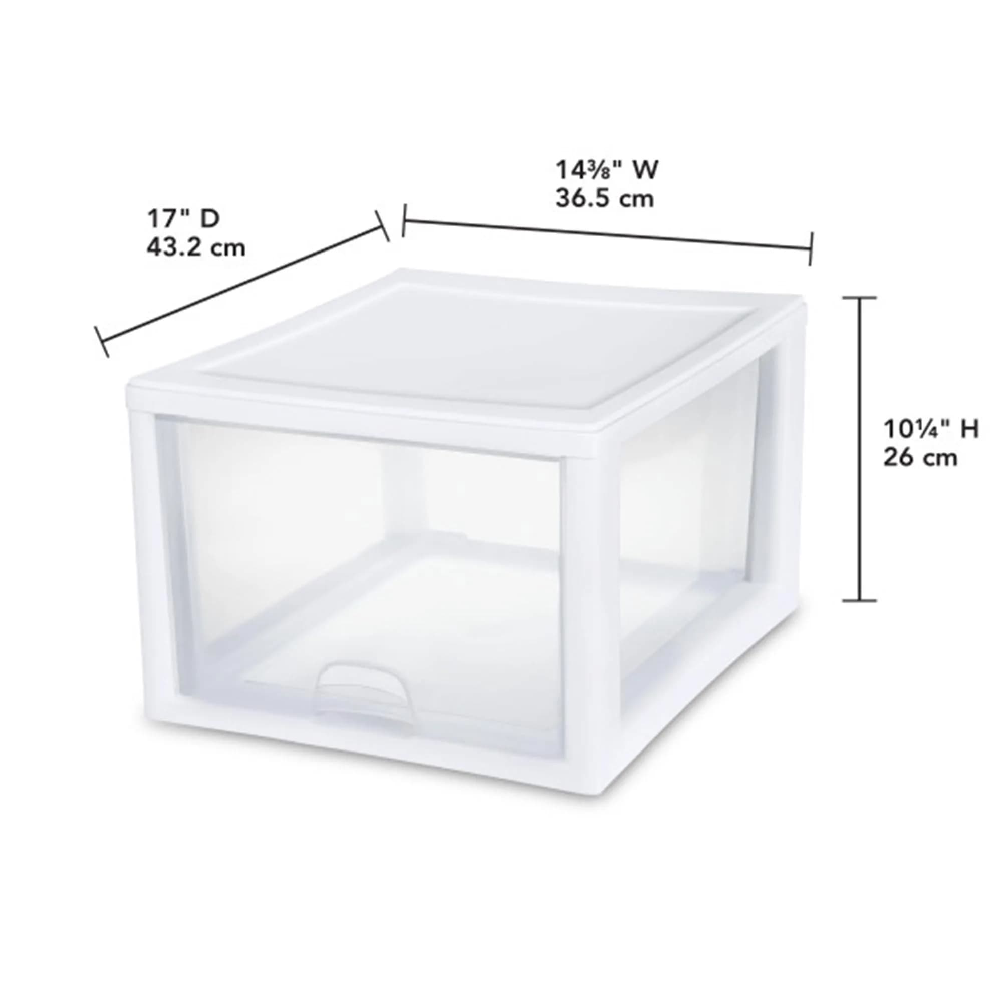 Sterilite 27 Quart Stacking Drawer Storage Organizer (8-Pack, Clear Frame) | Modular & Stackable for Home & Office - view 3