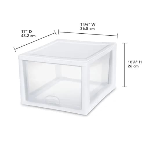 Sterilite 27 Quart Stacking Drawer Storage Organizer (8-Pack, Clear Frame) | Modular & Stackable for Home & Office thumbnail 3