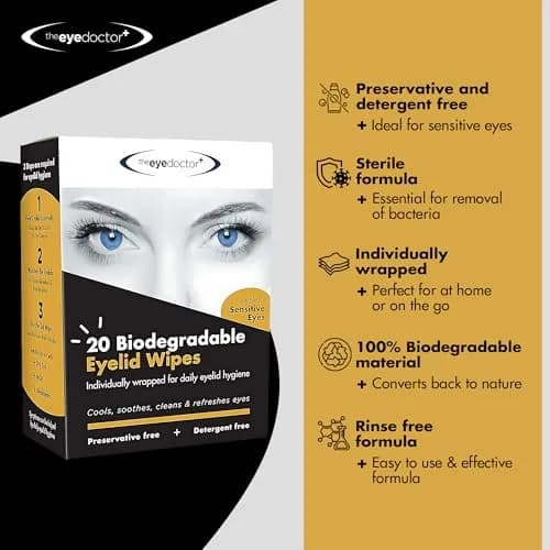 The Eye Doctor Biodegradable Eyelid Wipes 20 Count | Gentle Daily Lid Care for Sensitive Eyes thumbnail 6
