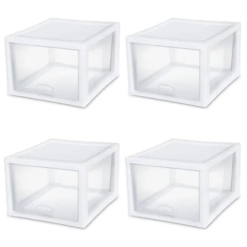 Sterilite Stacking Drawer Storage Organizer for Clothes, 27 Quart (764ml) - 12 Pack | Modular & Stackable for Home & Office thumbnail 1