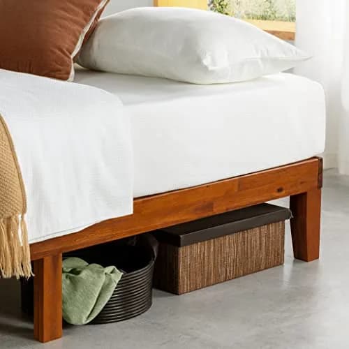 Mellow Naturalista Classic Twin Bed Frame 12 Inch Cherry | Solid Wood, No Box Spring Needed thumbnail 2