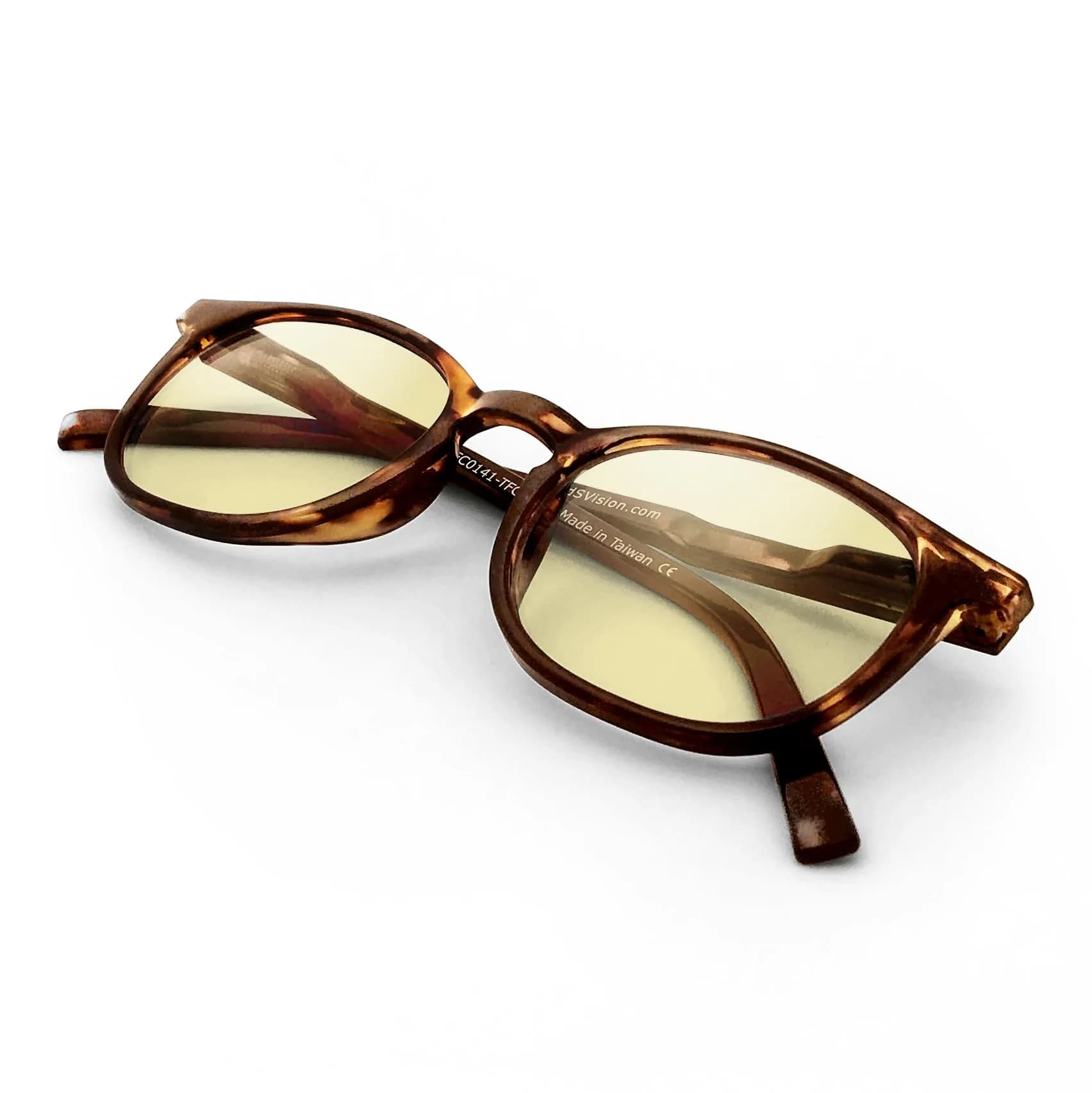 J+S Hua Oval Tortoise Blue Light Blocking Glasses - Heavy Duty Lens, Medium-Small Fit - main product image