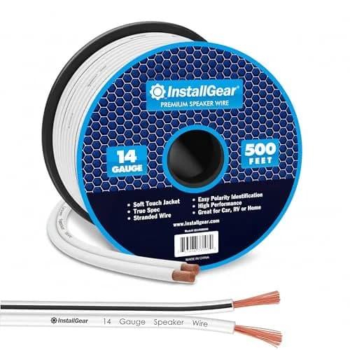InstallGear 14 Gauge AWG Speaker Cable 100ft White | Durable Marine & Automotive Wire thumbnail 1