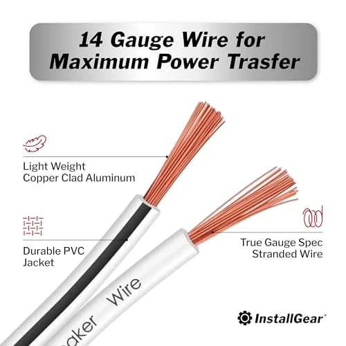 InstallGear 14 Gauge AWG Speaker Cable 100ft White | Durable Marine & Automotive Wire thumbnail 2