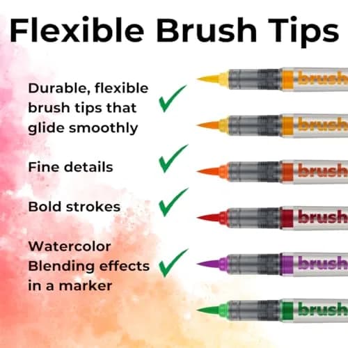 Karin Brushmarker Pro 12pc Sky Colors Brush Tip Markers Set 2.4ml (0.08 Fl Oz) | Blendable Water-Based Markers for Adults and Artists thumbnail 5