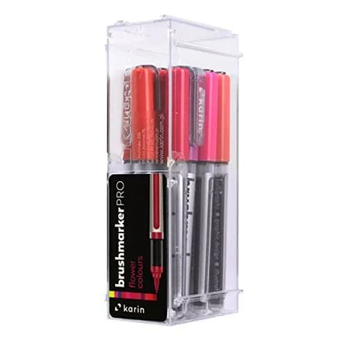 Karin Brushmarker Pro 12pc Flower Colors Brush Tip Markers Set, 2.4ml Ink Each | Blendable Water-Based for Artists thumbnail 4