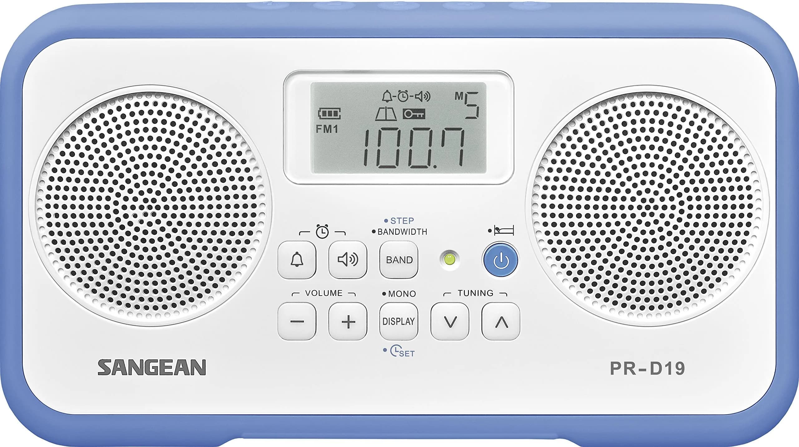 Sangean PR-D19BU FM/AM Portable Radio - White/Blue, Certified Refurbished - main product image