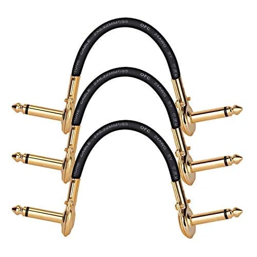 EX Guitar Patch Cables 1/4 Inch Right Angle Plugs 6 Inch | Maximize Pedalboard Space thumbnail 1