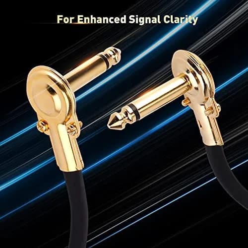EX Guitar Patch Cables 1/4 Inch Right Angle Plugs 6 Inch | Maximize Pedalboard Space thumbnail 2