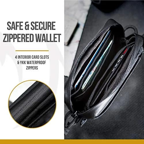ONETIGRIS Tactical Front Pocket Wallet Zipper Coin Pouch with ID Window 10cm (3.9in) | Minimalist Nylon Organizer thumbnail 6
