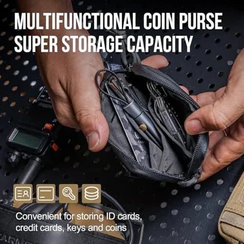 ONETIGRIS Tactical Front Pocket Wallet Zipper Coin Pouch with ID Window 10cm (3.9in) | Minimalist Nylon Organizer thumbnail 7