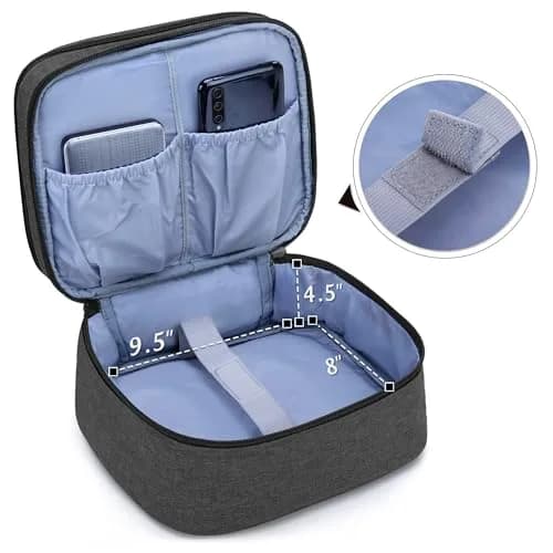 LUXJA Black Carrying Bag for Mini Projector & Accessories | Compact Portable Case with Padding (9.75" x 8.25" x 6.5") thumbnail 4