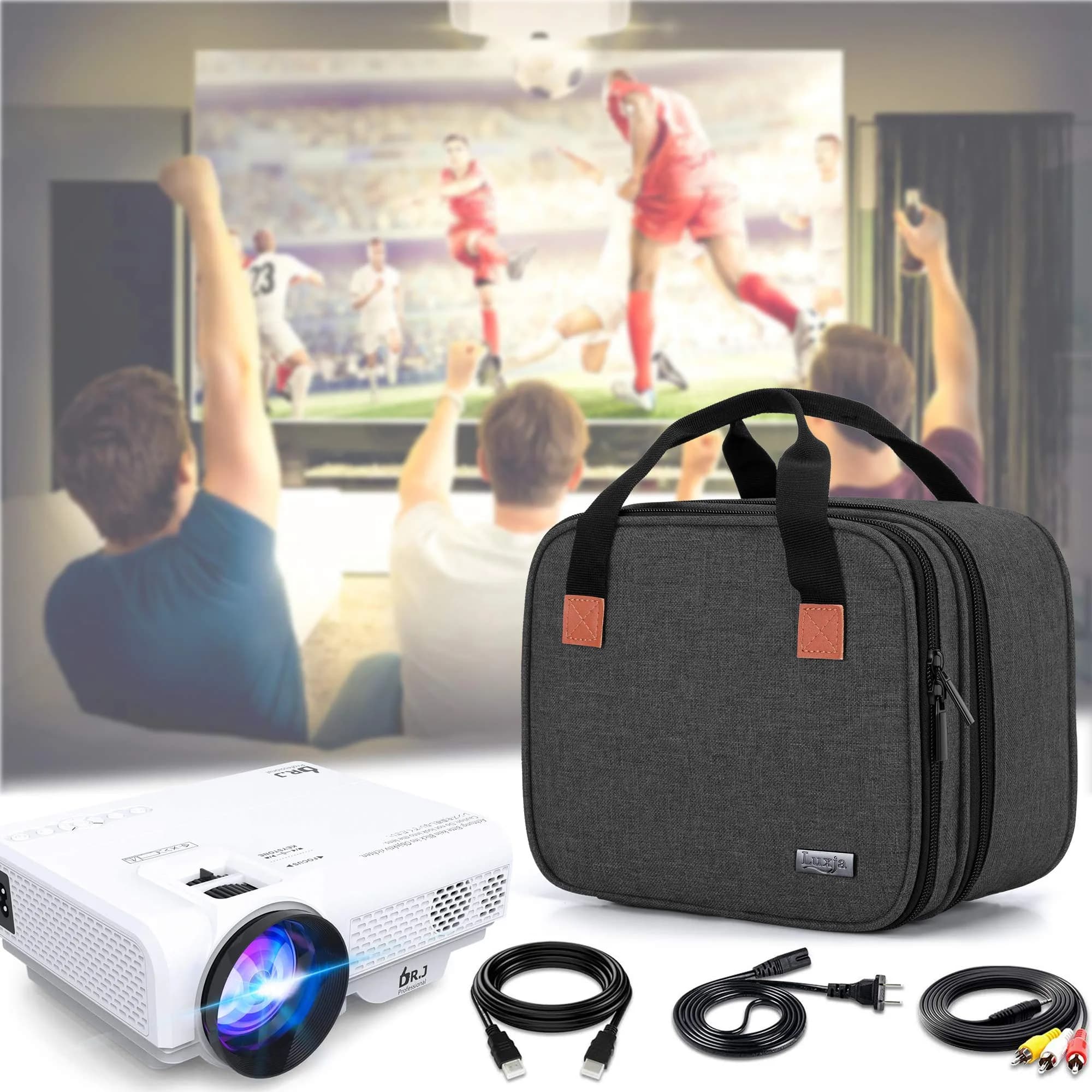 LUXJA Black Carrying Bag for Mini Projector & Accessories | Compact Portable Case with Padding (9.75" x 8.25" x 6.5") - view 7
