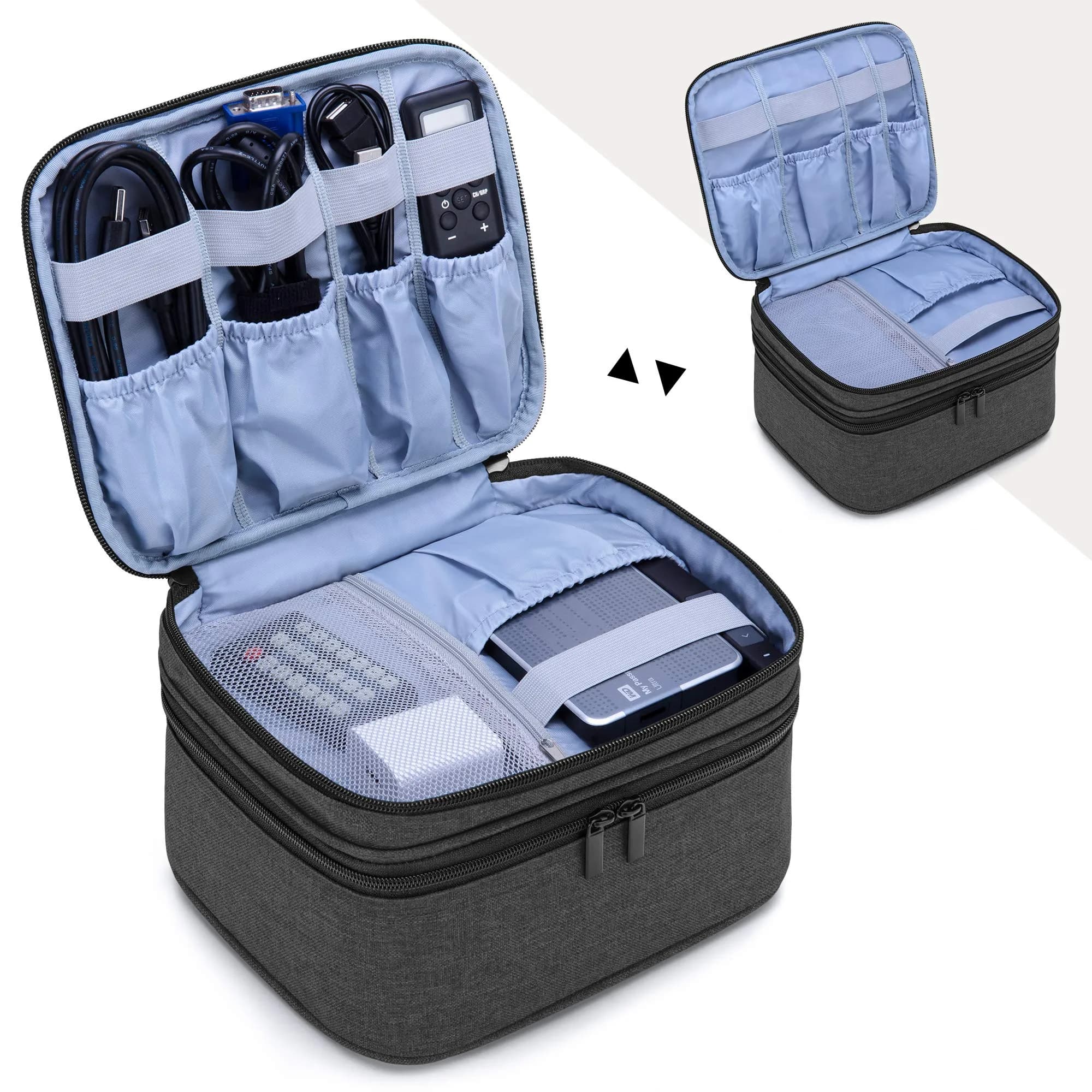 LUXJA Black Carrying Bag for Mini Projector & Accessories | Compact Portable Case with Padding (9.75" x 8.25" x 6.5") - view 2
