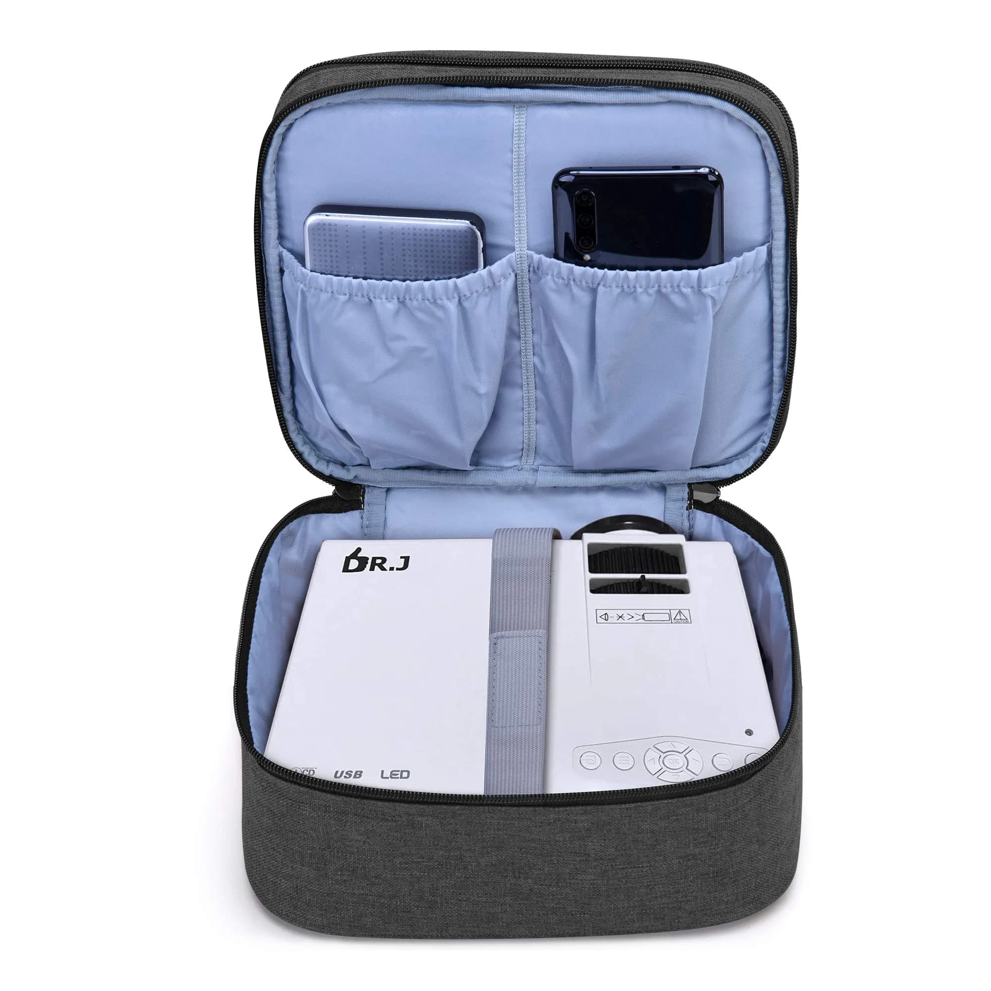 LUXJA Black Carrying Bag for Mini Projector & Accessories | Compact Portable Case with Padding (9.75" x 8.25" x 6.5") - view 3