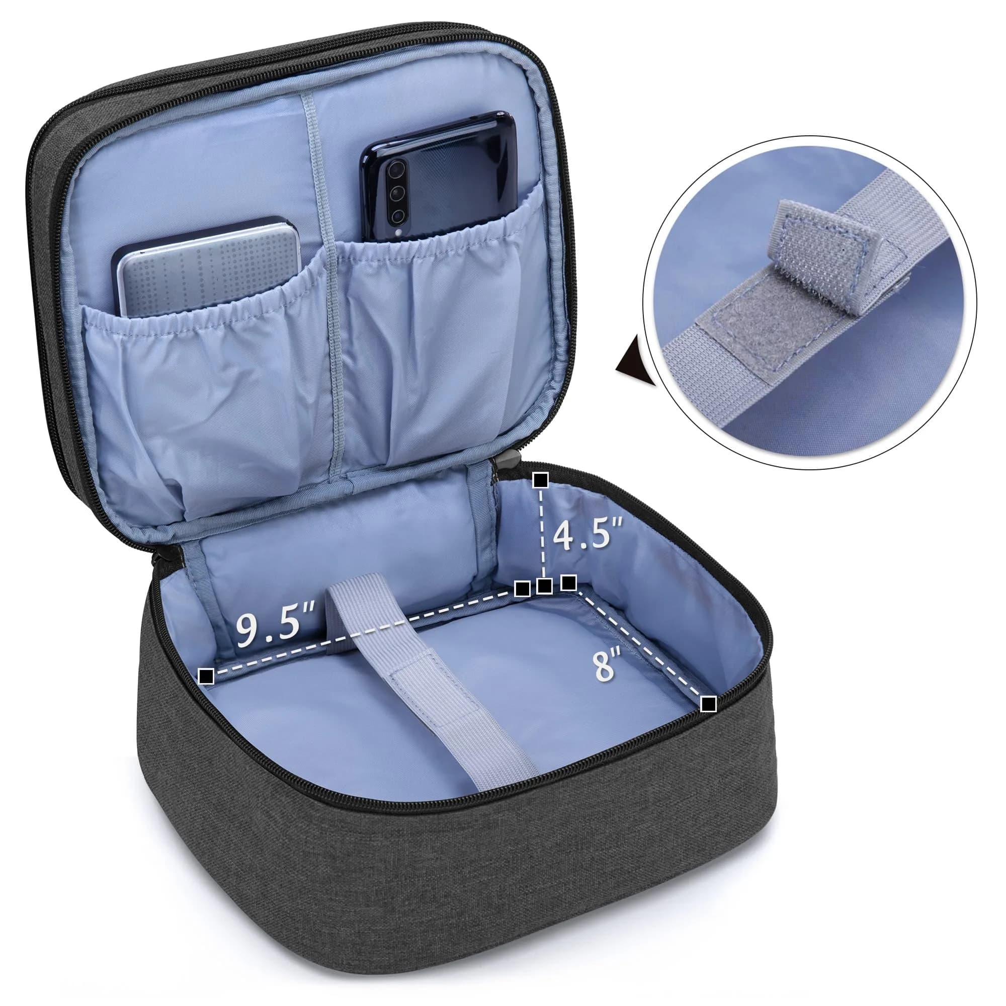 LUXJA Black Carrying Bag for Mini Projector & Accessories | Compact Portable Case with Padding (9.75" x 8.25" x 6.5") - view 4