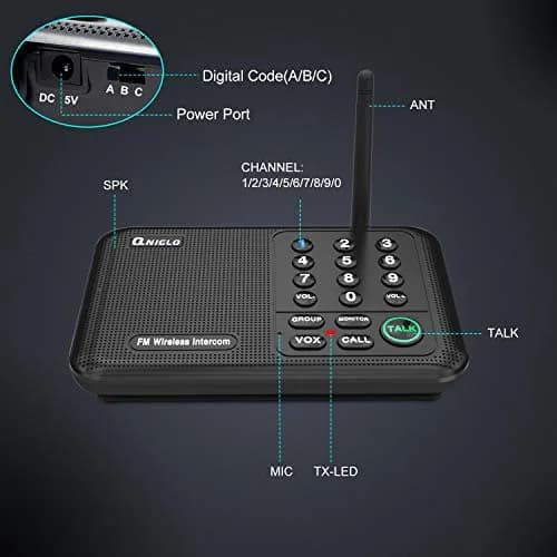 QNIGLO Wireless Intercom System | 5280 Ft Long Range, 10 Channels, VOX Hands-Free thumbnail 7