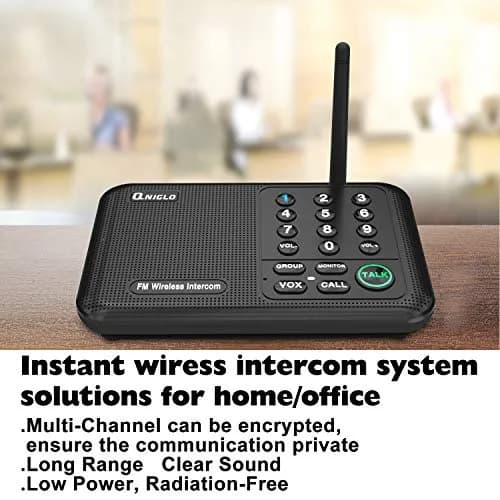 QNIGLO Wireless Intercom System | 5280 Ft Long Range, 10 Channels, VOX Hands-Free thumbnail 2