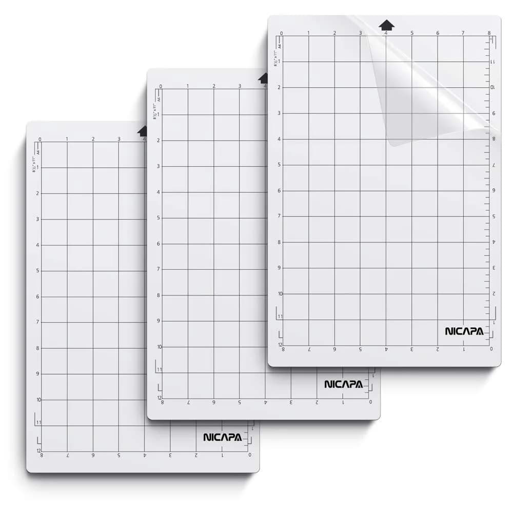 NICAPA Standard Grip Cutting Mat for Silhouette Portrait 8x12 inch (3 Mats) | Ideal Tackiness for Medium-Weight Materials - main product image