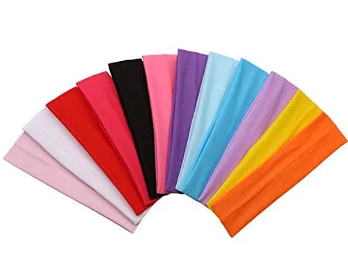 Zapire Soft Stretchy Elastic Headbands - 12 Pack Multi-Colored Hair Wraps for Women & Girls | 4.8cm Wide thumbnail 1
