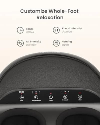 RENPHO Full Foot Massager with Heat | Deep Shiatsu Plantar Fasciitis Relief for Size 13 Feet thumbnail 6