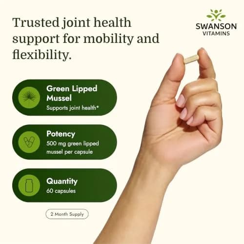 Swanson Green Lipped Mussel 120 Count (Pack of 2) | Joint Health & Mobility Supplement with Omega-3s thumbnail 3
