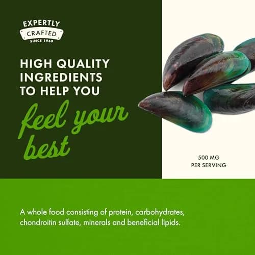 Swanson Green Lipped Mussel 500mg (180 Capsules) | Supports Joint Health & Mobility thumbnail 5