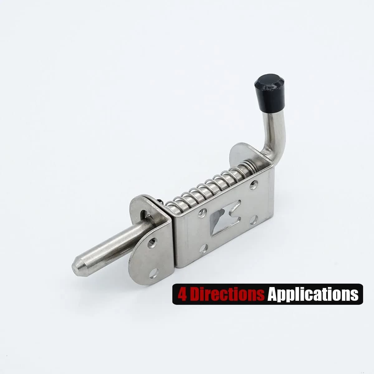 JQK Spring Loaded Latch Pin 5 Inch (128mm) | Heavy Duty 304 Stainless Steel Door Lock with Screws - view 5
