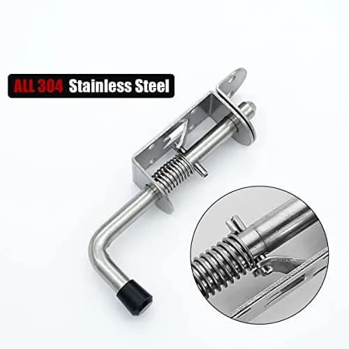 JQK Spring Loaded Latch Pin 5 Inch (128mm) | Heavy Duty 304 Stainless Steel Door Lock with Screws thumbnail 3