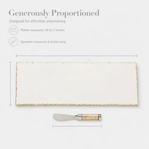 Mud Pie Marble Tray Serving Platter | Elegant Marble Riser for Kitchen & Entertaining thumbnail 5