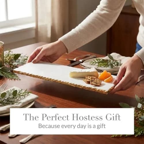 Mud Pie Marble Tray Serving Platter | Elegant Marble Riser for Kitchen & Entertaining thumbnail 6