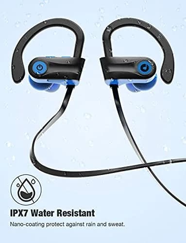 Otium Wireless Sports Earbuds Bluetooth 4.1 IPX7 Waterproof (Blue) | HD Stereo Sound with 9 Hrs Battery thumbnail 5