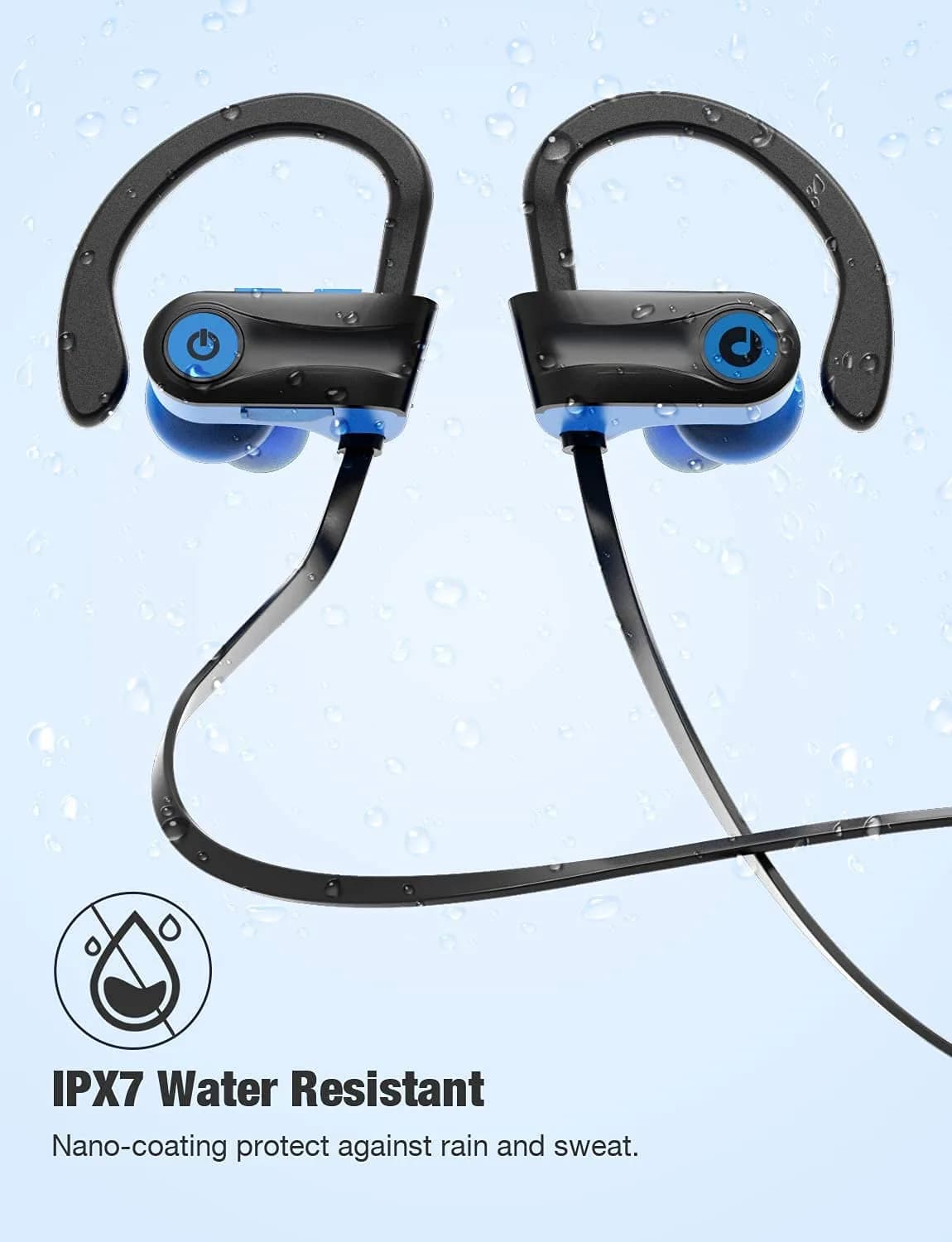 Otium Wireless Sports Earbuds Bluetooth 4.1 IPX7 Waterproof (Blue) | HD Stereo Sound with 9 Hrs Battery - view 5