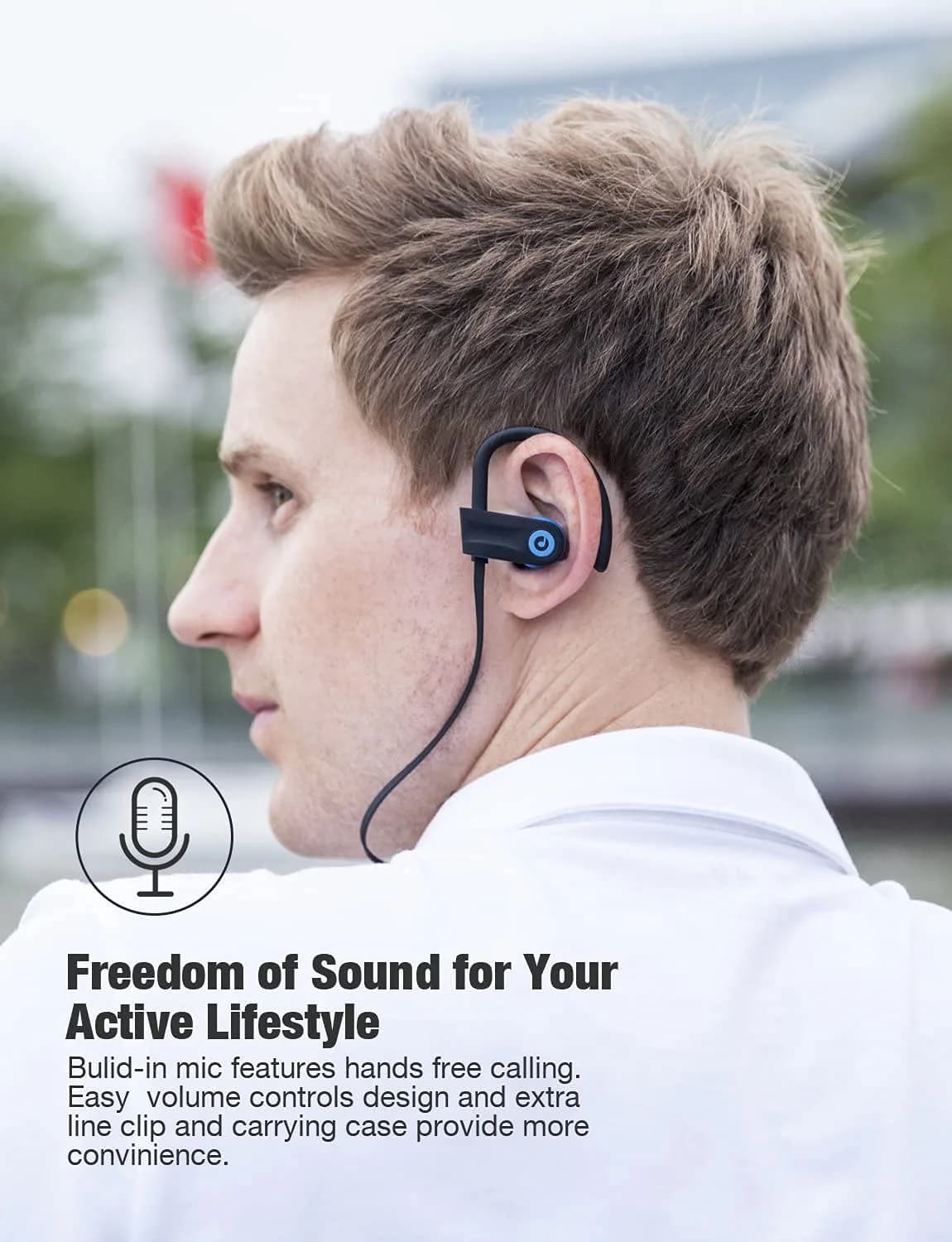 Otium Wireless Sports Earbuds Bluetooth 4.1 IPX7 Waterproof (Blue) | HD Stereo Sound with 9 Hrs Battery - view 7
