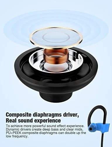 Otium Wireless Sports Earbuds Bluetooth 4.1 IPX7 Waterproof (Blue) | HD Stereo Sound with 9 Hrs Battery thumbnail 3