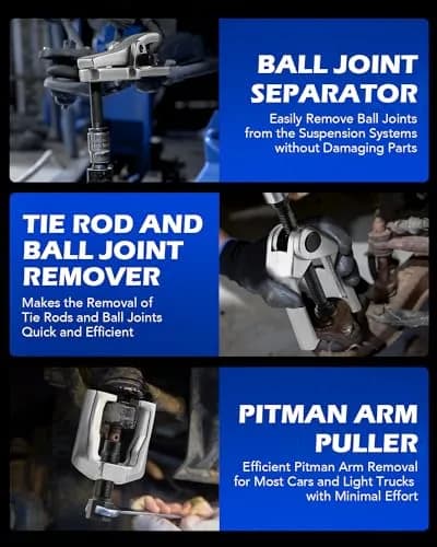 Orion Motor Tech Ball Joint Separator, Tie Rod End Tool Set, Pitman Arm Puller | Heavy-Duty Alloy, 5 Tools, Portable Case thumbnail 3