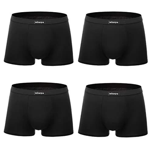 wirarpa Men's Black Micro Modal Trunk 4 Pack | Ultra Soft Breathable Underwear for Men thumbnail 1