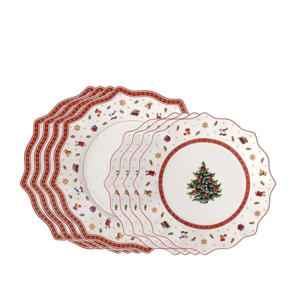 Villeroy & Boch Toy's Delight 8 Piece Decorative Plate Set | Christmas Collection — Plate Set, 8 pieces