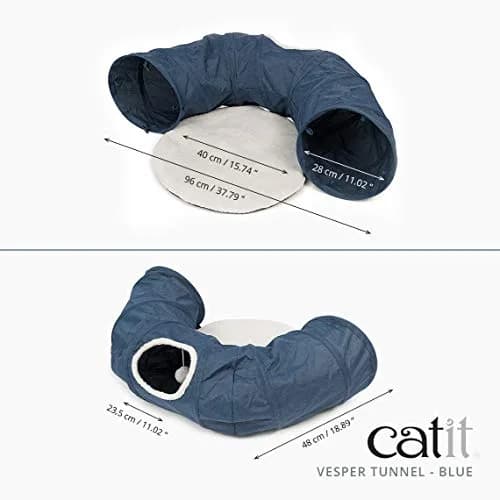 Catit Vesper Cat Tunnel, Cat Toy, Blue, 41995 | Collapsible, Washable & Snag-Resistant thumbnail 5