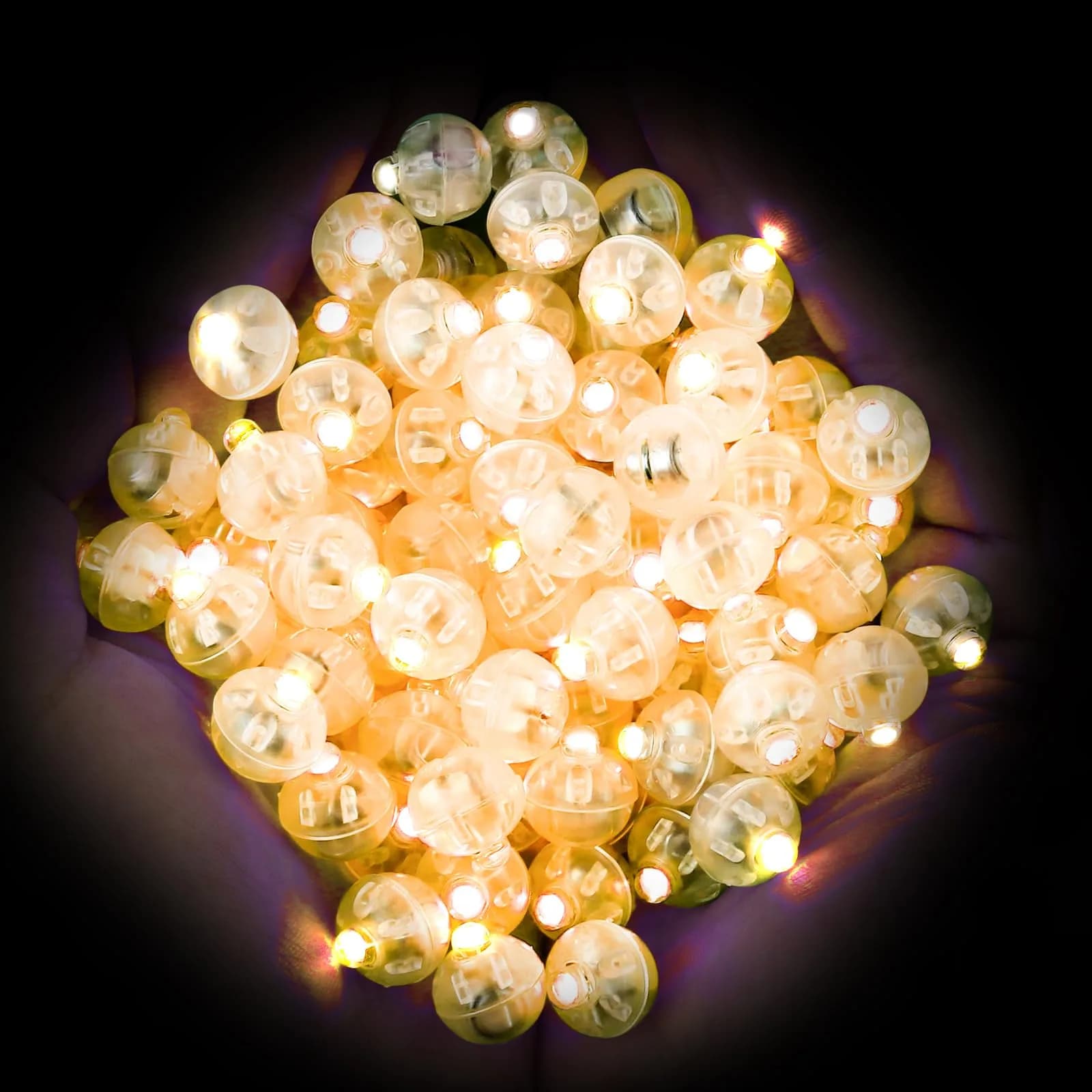 Neo LOONS Red Round LED Balloon Lights 100 Count (2.9 oz) | Long Standby Time for Paper Lanterns & Parties — Warm White