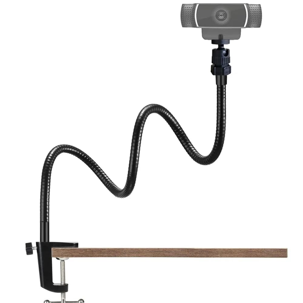 Etubby Webcam Stand Phone Holder Desktop Adjustable Gooseneck & Pole Video Clamp 7.5cm Clamp | Supports Logitech Webcam C922 C930e C920S — Gooseneck Webcam Stand