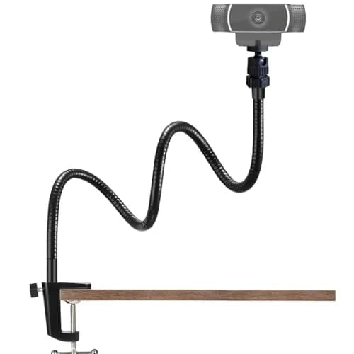 Etubby Webcam Stand Holder 27" Adjustable Gooseneck Desk Clamp Mount for Logitech Webcam C925X, C922, C930e, C930, C920, C615, Etc. (1/4" Threaded) thumbnail 1