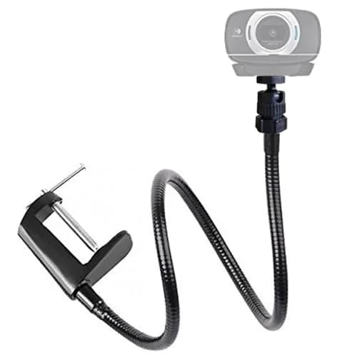 Etubby Webcam Stand Holder 27" Adjustable Gooseneck Desk Clamp Mount for Logitech Webcam C925X, C922, C930e, C930, C920, C615, Etc. (1/4" Threaded) thumbnail 2
