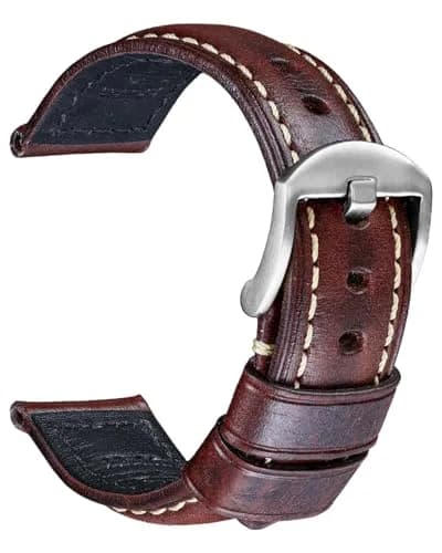 REZERO Leather Watch Bands Thickened Vintage Strap 20mm | Classic Oil-Waxed Leather for Men & Women thumbnail 1